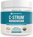 C-Strum® Organic Bovine Colostrum Powder, 60% igG, First Milking, Grass Fed, Max Strength Colostrum Suplemento de German Dairy Cows - Gut, Inmunity, Skin & Hair Support (60 porciones)