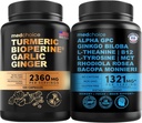 MEDCHOICE Turmeric " Ginger (120ct) and Nootropic Brain (60ct) Suplemento Bundle - Wellness Duo for Joint, Digestion, Brain, " Mood Support - Vegan, Non-GMO, Gluten-Free