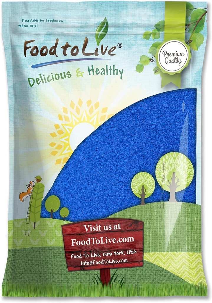 Comida para vivir Blue Spirulina Powder, 6 libras — Puro Raw Blue-Green Algae Extract, Kosher, Vegan, No-Irradiated, Rich in Phycocyanin, Great for Juices, Smoothies, Shakes, Drinks, and Food Coloring