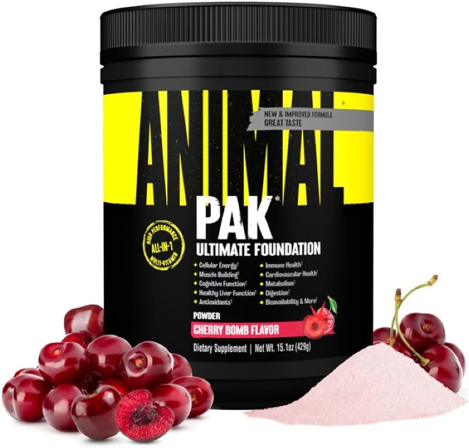 Pak de animales - Conveniente All-in-One Vitamina &amp; Suplemento Polvo - Zinc, Vitaminas C, B, D, Aminoácidos, Immune Support, Digestive Enzymes, y Más - Daily Multivitamin for Women &amp; Hombre - 60 Scoops