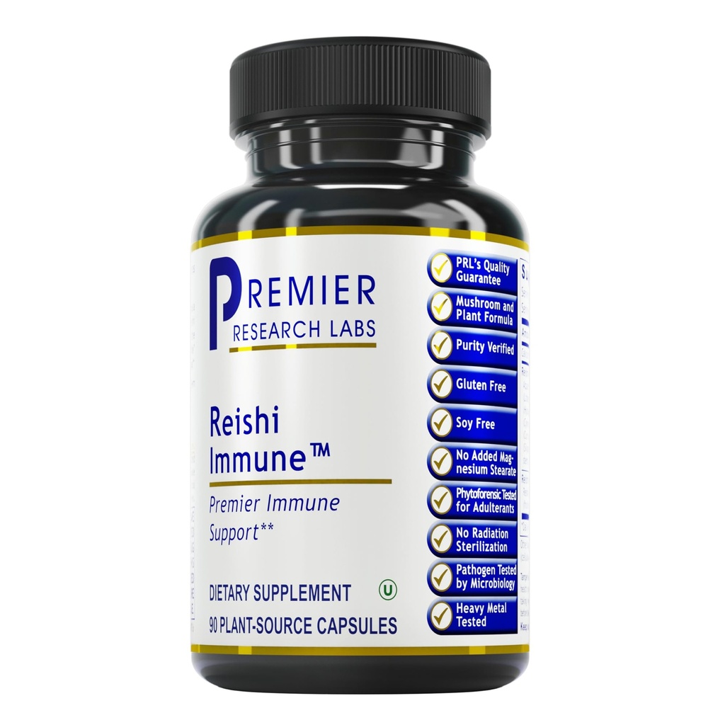 Premier Research Labs Reishi Immune Support Supplement- Reishi Mushroom Capsules, Orgánica Reishi Mushroom Extract for Women and Men, Contains Red Algae, Turmeric, Milk Thistle - 90 Pure Vegan Capsules