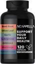 ACAPPELLA Beetroot, Olive Leaf, Ajo, L-Arginine, Omega-3, Morinaga, Nattokinase Suplementos, Beetroot Capsules con Complejos de Vitamina (1)