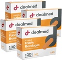 Bandas adhesivas de tejido flexible con estribillo concesionado – 1x3 Inch – 100/Box - 4 Cajas - Breathable First Aid Strip Pack - Soft Stretch Wound Patch for Medical, Emergency Kits & Clinic