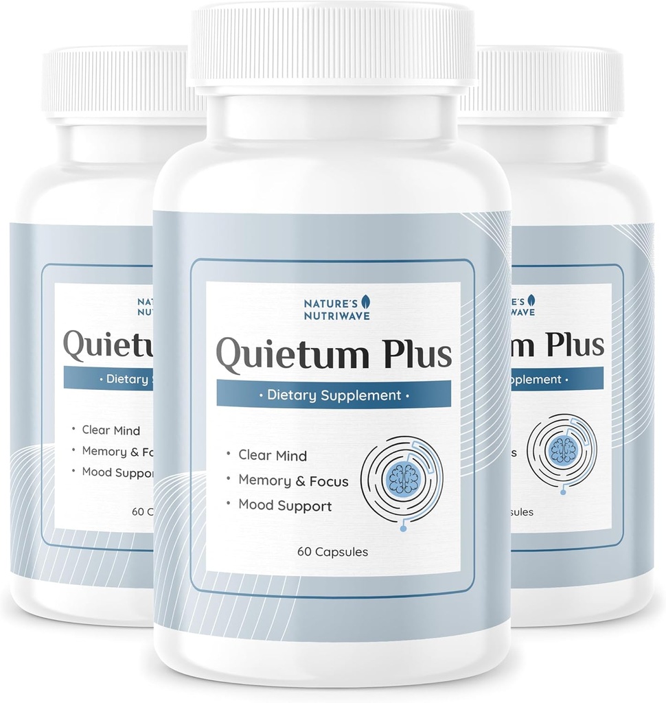 Quietum Plus – Plant-Based Formula with Herbal Extracts – Non-GMO, GMP Certified – 60 Capsules, 3-Month Supply