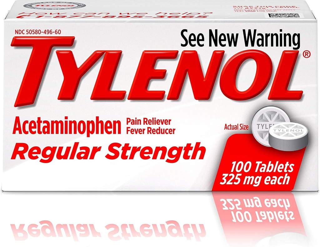 Tylenol Reg Strngth 100'S Size 100ct Tylenol 325 Mg Regular Strength Pain Reliever
