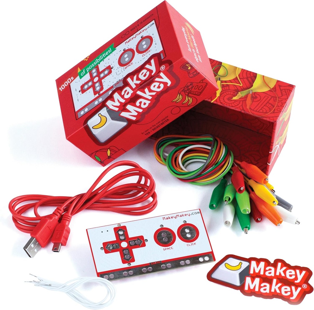Makey Makey STEM Kit de Joylabz, Kits de Ciencias Educativas, 1000s de Ingeniería y Codificación Informática, Aprendizaje Tecnológico a Manos, Kits de Ingeniería para Niños, Kits de STEM