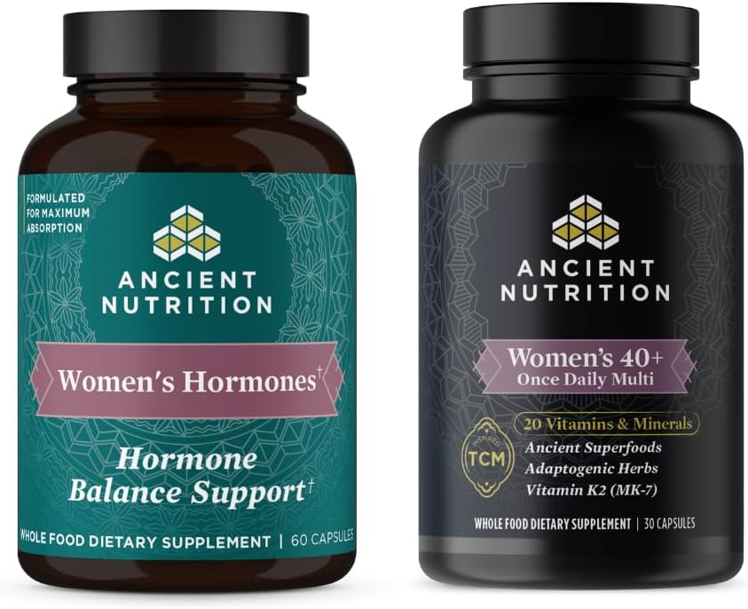 Antiguas hormonas de la mujer cápsulas, 60 cuenta + multivitamina para las mujeres 40+ una vez al día, 30 cuenta