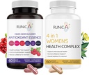 4 in 1 Women Menopause Suplemento &amp; Mixed Berry Cherry Antioxidants Suplemento Bundle - Soy Isoflavones, Arándano y Más