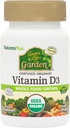 Naturalezas Plus Fuente de Vida Jardín Certificado Vitamina Orgánica D3 - Cholecalciferol 5000 iu, 60 cápsulas veganos - Suplemento integral de base vegetal - Vegetariano, libre de gluten - 30 servicios