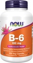 NOW Foods Supplements, Vitamin B-6 (Pyridoxine HCl) 100 mg, Cardiovascular Health, 250 Veg Capsules