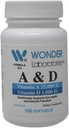Wonder Laboratories Vitamina a 25.000 UI de Cod Liver Fish Oil + Vitamina D3 1000 UI