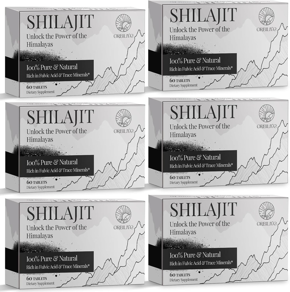 30,000 MG Shilajit Tablets, 100% Shilajit Pure, Himalayan Organic, Shilajit for Hombres and Women Rich in Fulvic Acid &amp; 85+ Trace Minerals, Shilajit Supplement for Energy & Immune System, 360 Count