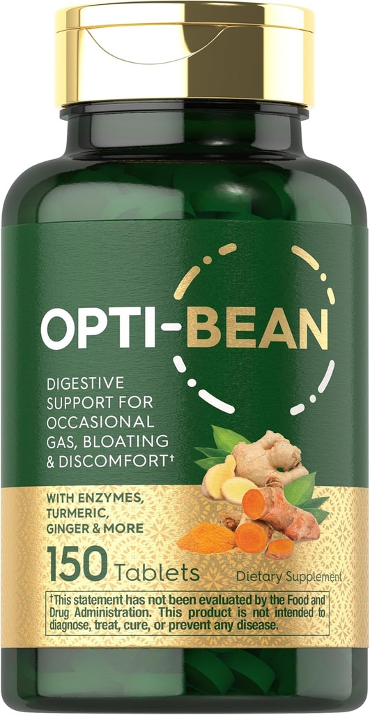 Carlyle Opti-Bean ← 150 Tablets ← Apoyo Digestivo  Gas, Bloating " Discomfort Enzyme Blend ← Vegetarian, Non-GMO " Gluten Free Supplement