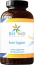 RHMD Bone Support Supplement Highly Absorbable Nutrients Calcium Malate, Magnesium, Zinc Bisglycinate Chelate, Vitaminas D + K - Non-GMO, Soy Free(120 Vegetarian Capsules)