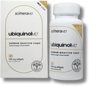 ScimeraMD® Ubiquinol Coenzyme Q10 Kaneka QH Suplemento Antioxidante para la salud cardíaca y la producción de energía celular, 30 TC