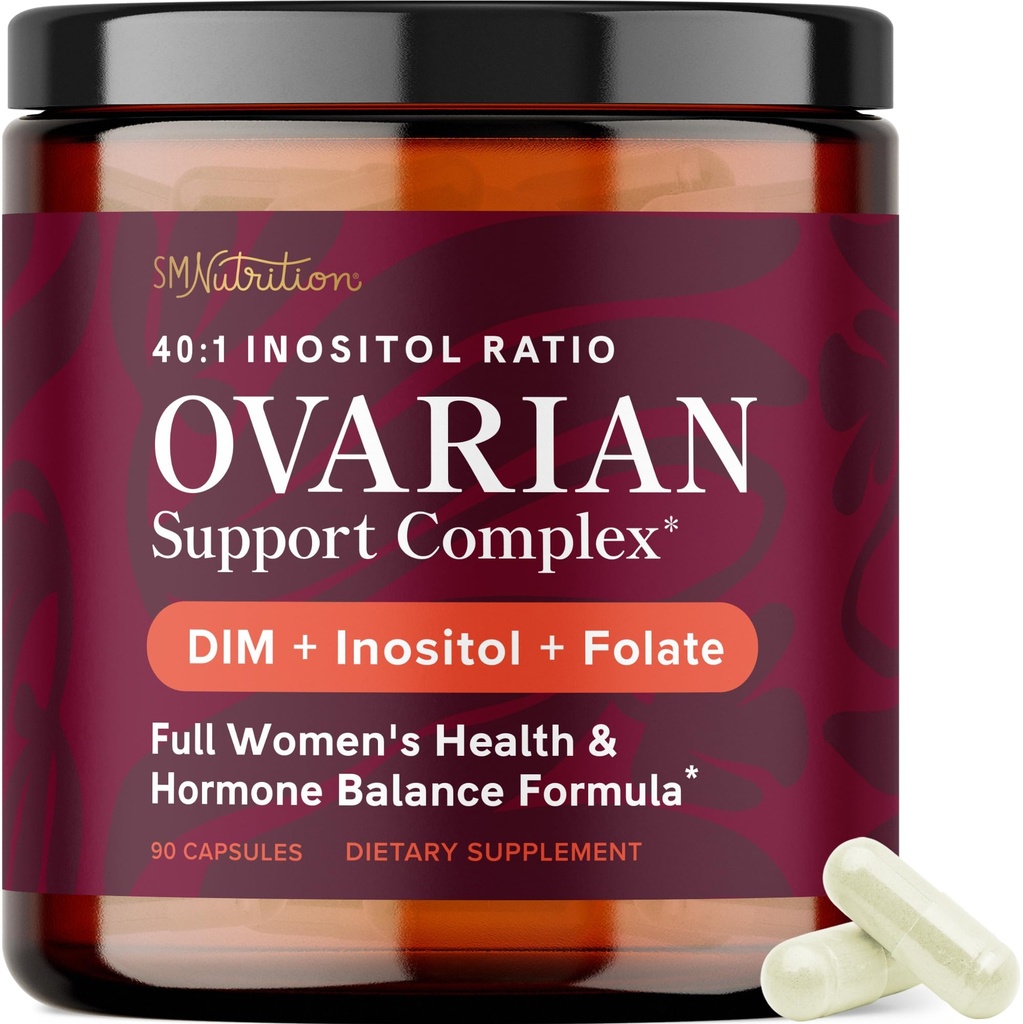 Apoyo Ovárico para el Equilibrio de Hormonas para Mujeres TENIDO Ovulación Saludable, Ciclo Menstrual " Apoyo a la Salud Reproductiva TENIDO Suplemento DIM con Myo-Inositol " D-Chiro Inositol " Complejo de Folates