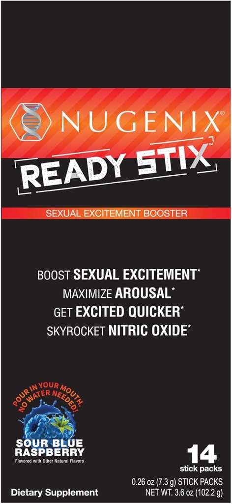 Nugenix Ready Stix - Nitric Oxide Booster, Aumentar la Vitalidad y la Conducción, Nitric Oxide Suplementos para Hombres - 14ct