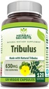 Herbal Secrets Tribulus 630 Mg 120 Veggie Capsules Suplemento Silencio No Gluten Libre Silencio Made in USA