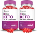 Laboratorios Justificados (2 Pack Bliss Keto ACV Gummies Advanced Fórmula 1000MG Bliss Keto Gummies Apple Cider Vinegar Boost Fórmulada con Pomegranate Beet Juice Powder B12 Vegan No GMO 120 Gummys