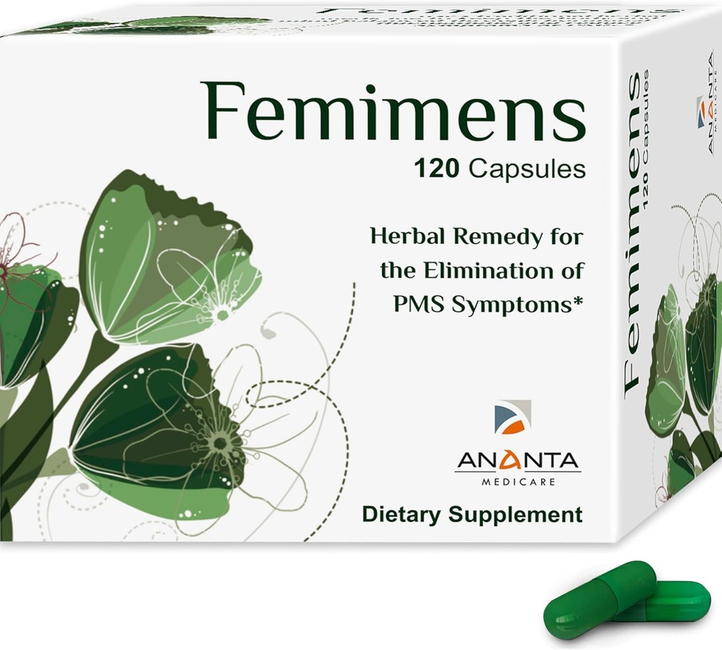 FEMIMENS Ananta Medicare – Suplemento herbal para el bienestar de las mujeres y el apoyo al ciclo – 120 cápsulas