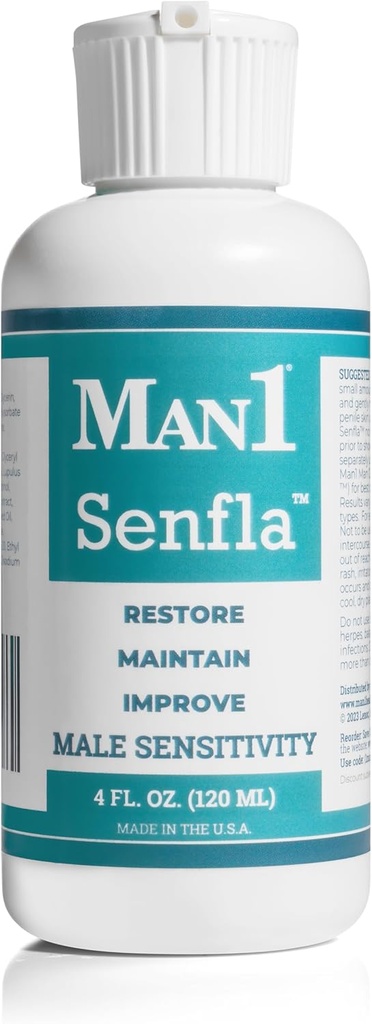 Man1 Senfla: Restaurar la sensibilidad del pene. Formulado para hombres que han experimentado menos sensibilidad. Mejorar y mantener la sensación íntima y traer el chispa en su vida