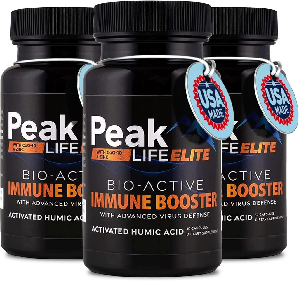 Apoyo a la inmunodeficiencia - Suplemento de vitamina 3 en-1 con Humic Acid Ionic Trace Minerals, CoQ10, Zinc - Daily Nutrition for Advanced Performance and Vital Body Balance (3 Pack)