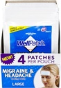 WellPatch Migraine & Headache Cooling Patch - Drug Free, dura hasta 12 horas, seguro de usar con medicamentos - Patches grandes (4 paquetes de 4 parches), Cada 4.3 x 2 en