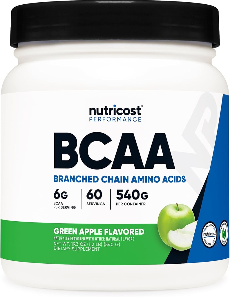 Nutricost BCAA Powder 2:1:1 (Gran Manzana, 60 Servimientos)
