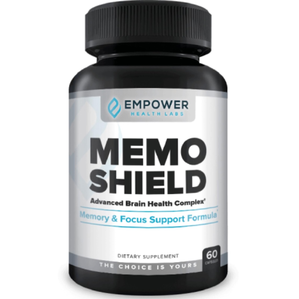 MemoShield Brain Health Supplement – Advanced Memory Support with Lion's Mane, Bacopa Monnieri y Ginkgo Biloba – Función Cognitiva y Brain Health Formula – 60 cápsulas
