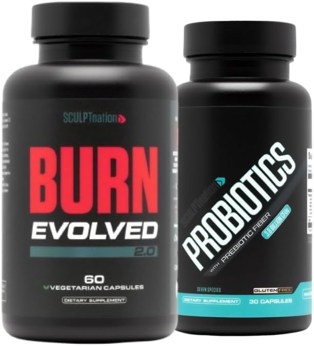Sculpt Nation by V Shred Burn Evolved 2.0 y Premium Probiotics Bundle