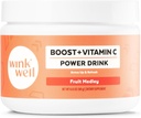 Wink Well Boost Vitamin C Powder Energy Drink for Immune Booster and Antioxidant Contains Vitamin C 100% puro ácido ascórbico, Vitamina D3 Cholecalciferol Magnesium, y Zinc 30 Servings