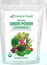 Z Natural Foods Organic Greens Superfood Powder - Barley Grass, Wheatgrass, Spirulina, Spinach, Broccoli, Alfalfa Leaf, Beet Root, Tomato, Dulse &amp; Moringa - Raw Vegan Gluten Gratis - 1lb