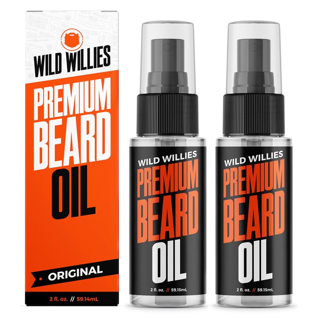 Aceite de barba silvestre para hombres - ingredientes naturales promover la acondicionamiento profundo - Quitar el anzuelo " - Tratamiento de suavidad profunda - Mejor aceite de barba " Acondicionador - 2 Fl Oz, (Pack de 2)