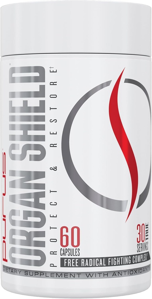 Purus Labs Organ Shield Active Antioxidant | Plant Based Antioxidants | 30 Servings, 60 Gelatin Capsules