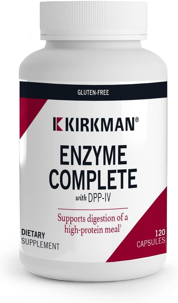 Kirkman - Enzyme Complete/DPP-IV - 120 cápsulas - Potent Digestive Aid - Broad Spectrum Digestive Enzyme - Hypoallergenic