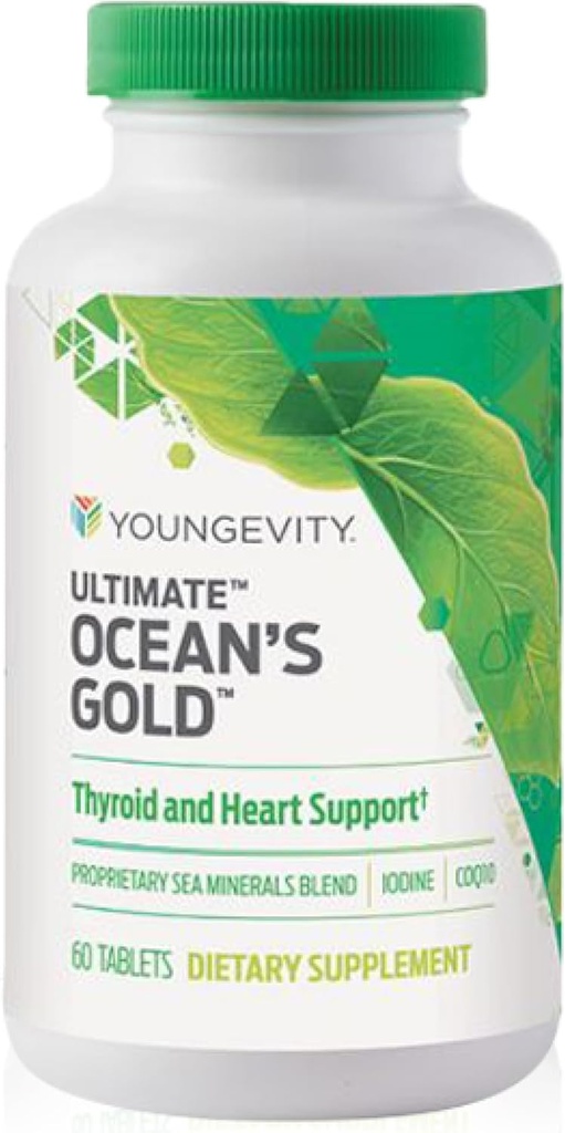 Youngevity Ultimate Ocean's Gold – apoya la salud tiroidea, la función cardíaca y el equilibrio hormonal con los nutrientes dañados por el océano - 60 tabletas (Pack of 1)