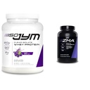 ISO JYM 20 Sirve Grape y JYM ZMA Zinc/Magnesium Capsules Suplemento con zinc, magnesio y vitamina B6