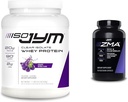 ISO JYM 20 Sirve Grape y JYM ZMA Zinc/Magnesium Capsules Suplemento con zinc, magnesio y vitamina B6