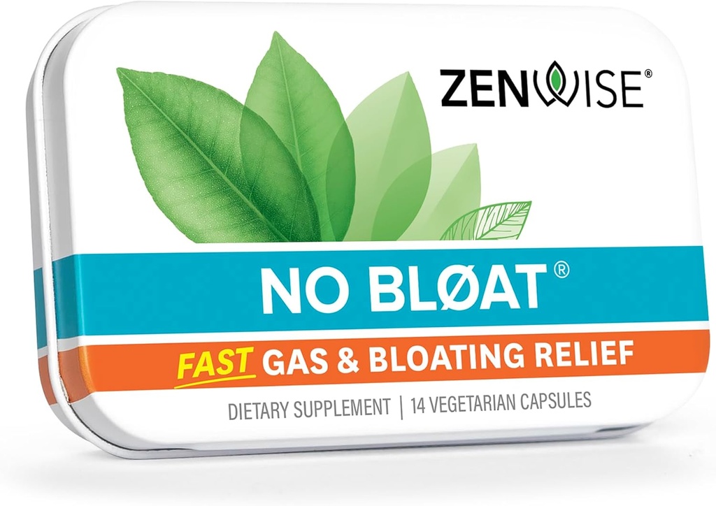 Zenwise Health No Bloat Probiotics for Women and Men Digestive Health with Ginger, Dandelion, and Lactase, Digestive Enzymes for Gas and Bloating Relief - Vegan Water Retention Pills - 14 CT