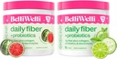 Belli Welli Daily Fiber Supplement Bundle - Cucumber Lime Mint & Watermelon - con Collagen, Probiotics & Electrolytes - Refreshing Wellness Flavors, 32 Total Servings