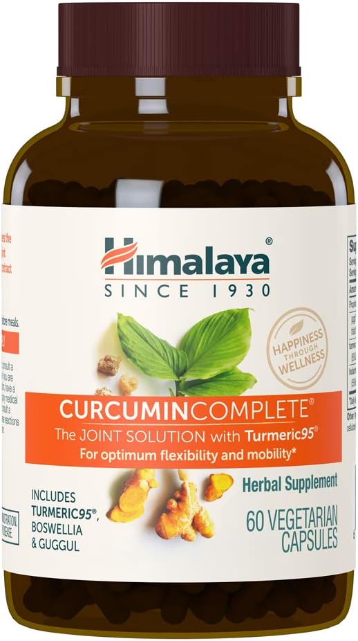 Curcumina Himalaya Completa - Suplemento de Apoyo Conjunto Herbal con Curcumina Turmérica para Soporte Conjunto de Salud y Movilidad, 95% Curcuminoides - Vegan, No GMO, Gluten Gratis, 60 cápsulas