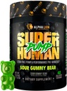 ALPHA LION Superhuman Pump Pre Workout Powder, Nootropic Caffeine &amp; Stim Free Preworkout Suplemento, Nitric Oxide Booster, Muscle Gainer, Energy & Focus (42 Servings, Sour Gummy Bear)