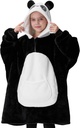 Giggling Getup Wearable Blanket Hoodie for Girls and Boys Sherpa Fleece Hooded Blanket Sweatshirt Warm Cozy Sherpa Wearable Tire Oversized Hoodie con gigantes Pocket &amp; Sleeves para niños Panda