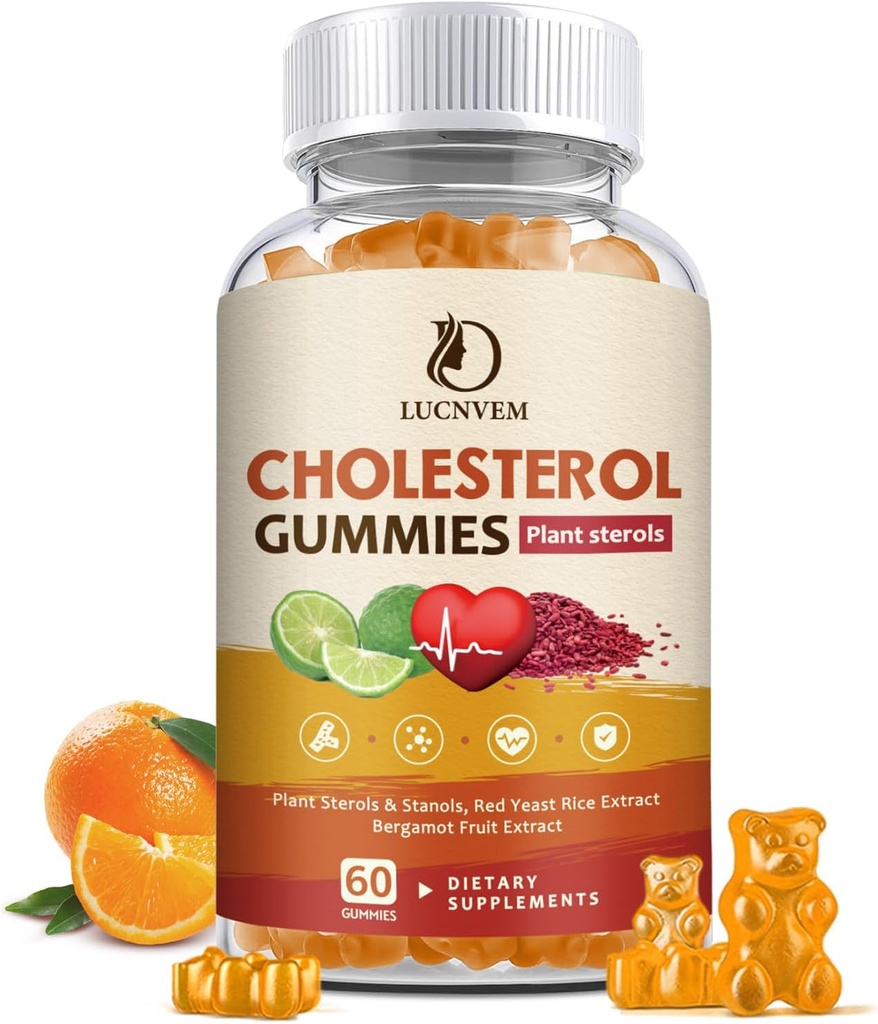 Colesterol Suplementos Gummies for Cholesterol Complejo Colesterol sano y natural para mantener niveles colesterol saludables, Daily Easy Cholesterol Gummies Snacks - 30 Day Supply