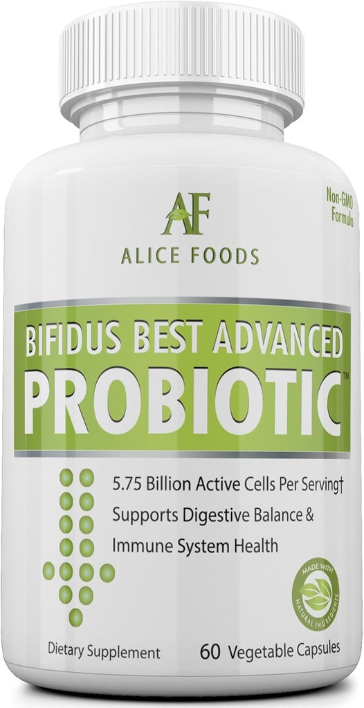 Fast Natural Bloating Relief - Bifidus Best Advanced Probiotic 60 Day + Kombucha Guide - Probióticos Premium para Hombres y Mujeres - para Problemas intestinales, Bloating, Diarrhea, Gas, Bladder, UTI