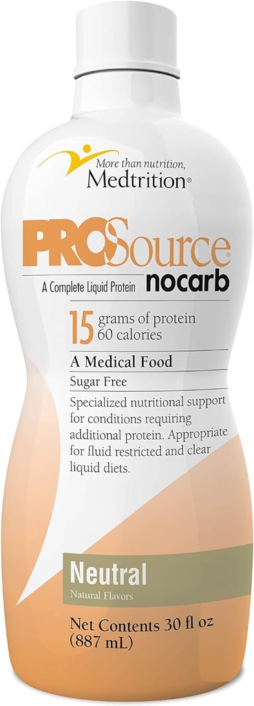 Péptidos de Collagen líquido Tipo I, III 15 Grams Protein per Oz. ←Prosource NoCarb Neutral 4 Botellas Pack Medtrition