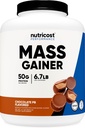 Nutricost Mass Gainer (Chocolate Peanut Butter Flavor, 6.7 LBS) 50 Gramos de Protein Por Serving - Non-GMO