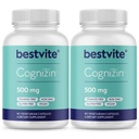 BESTVITE Cognizin Citicoline 500mg (120 Capsules Vegetarianos) (60x2) - Nootropic de línea premium clínicamente estudiado - No Stearates - Vegan - Gluten Gratis - Suplementos cerebrales para memoria y enfoque