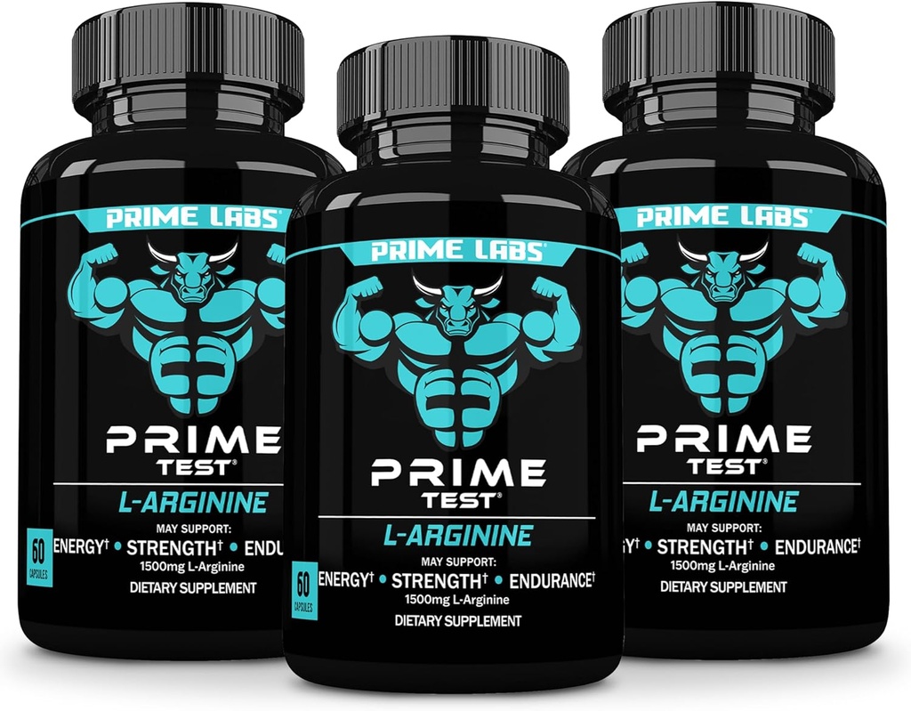 L Arginine Nitric Oxide (3 Pack) - con L-Arginine 1500mg - Apoya el flujo sanguíneo, energía, fuerza, resistencia