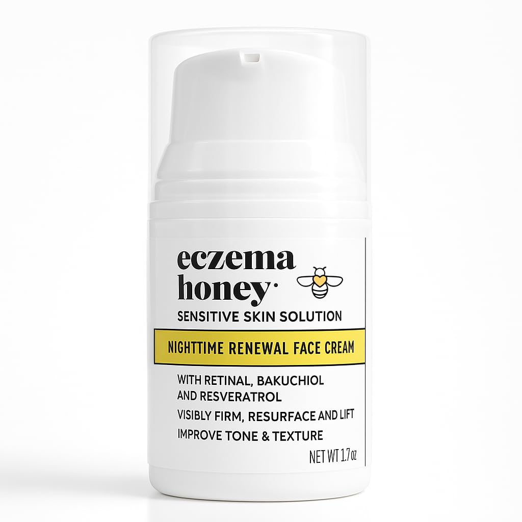 ECZEMA HONEY Concentrated Nighttime Renewal Face Cream - Anti Aging Skin Care Products - Unscented Face Moisturizer for Eczema, Dry &amp; Sensitive Skin (1.7 Oz)